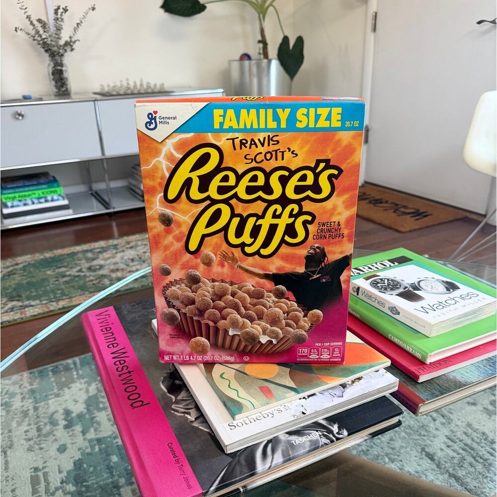 Travis Scott x Reese's Puffs Limited Edition Family Size Cereal Box